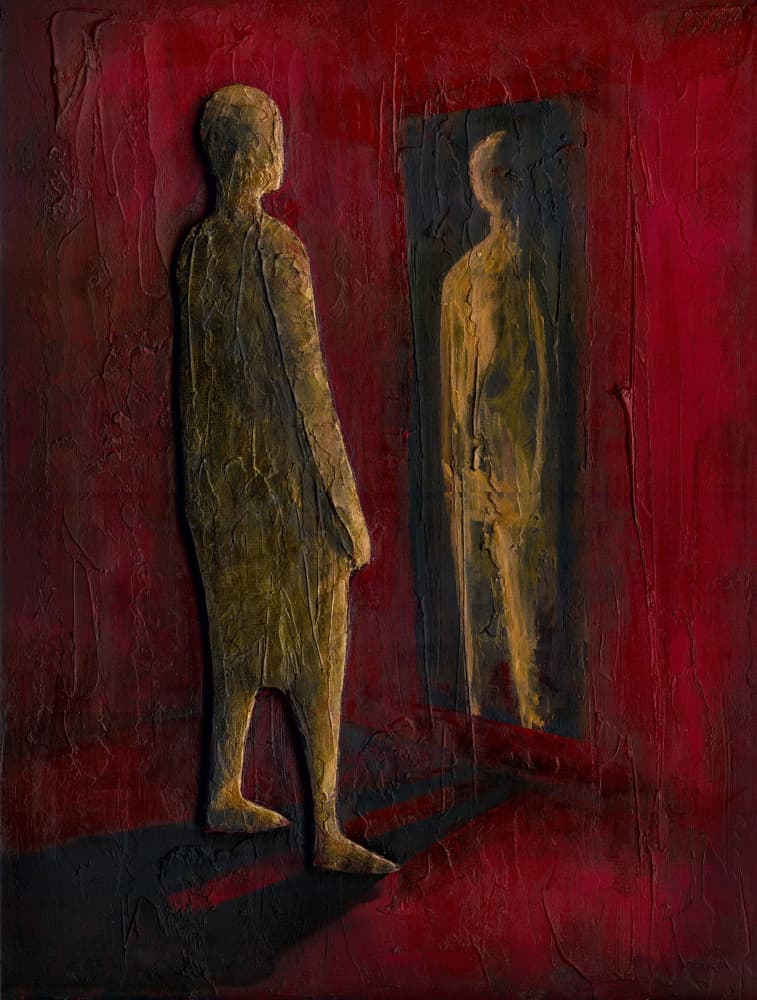 Golden Figure Reflecting by Paul Dunkerley — canvas wall art