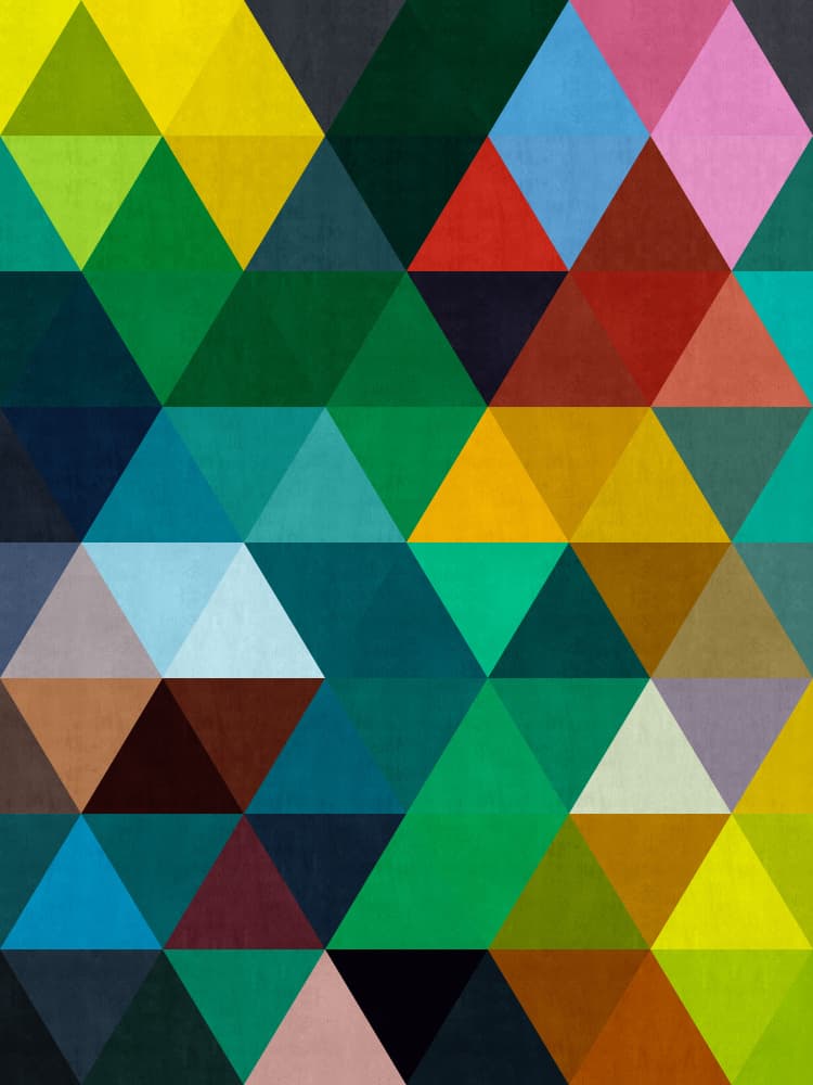 Colorful Geometric Triangles by Vitor Costa — canvas wall art
