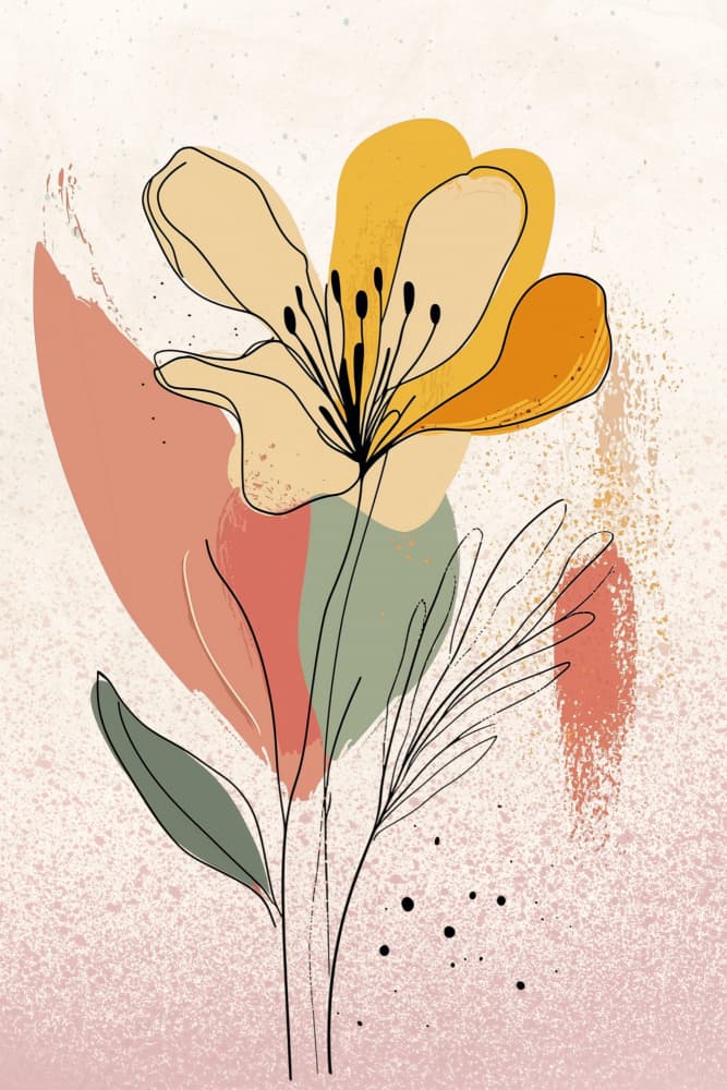 Abstract Floral Bloom by Sally Ann Moss — canvas wall art