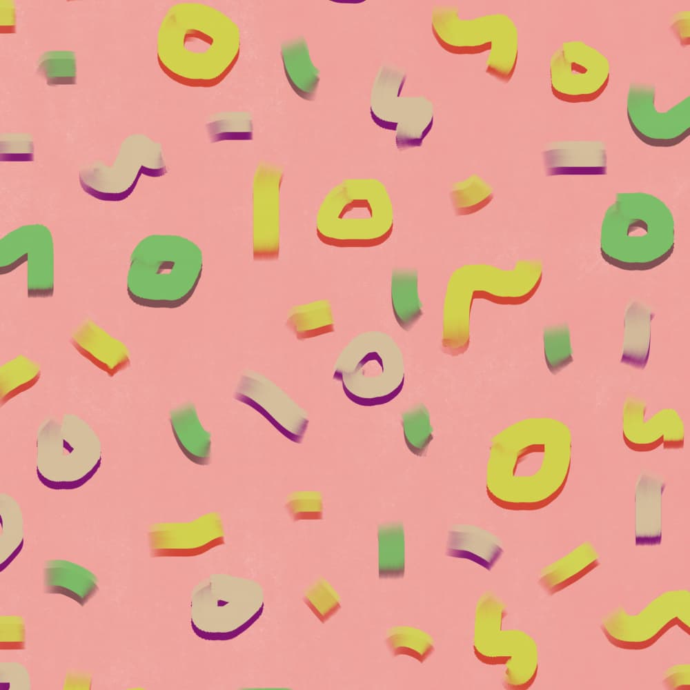 Sweet Pink Shapes by Little Dean — canvas wall art