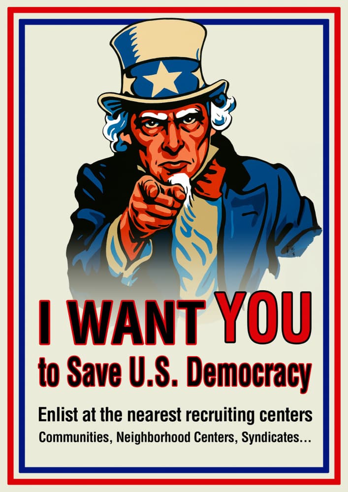 Uncle Sam Democracy Call by Osvaldo Russo — canvas wall art