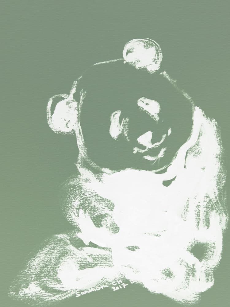 Cute Panda Painting by Santhosh ch — canvas wall art