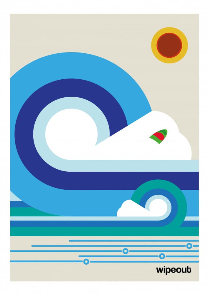 Retro Ocean Wave by Frances Collett — canvas wall art