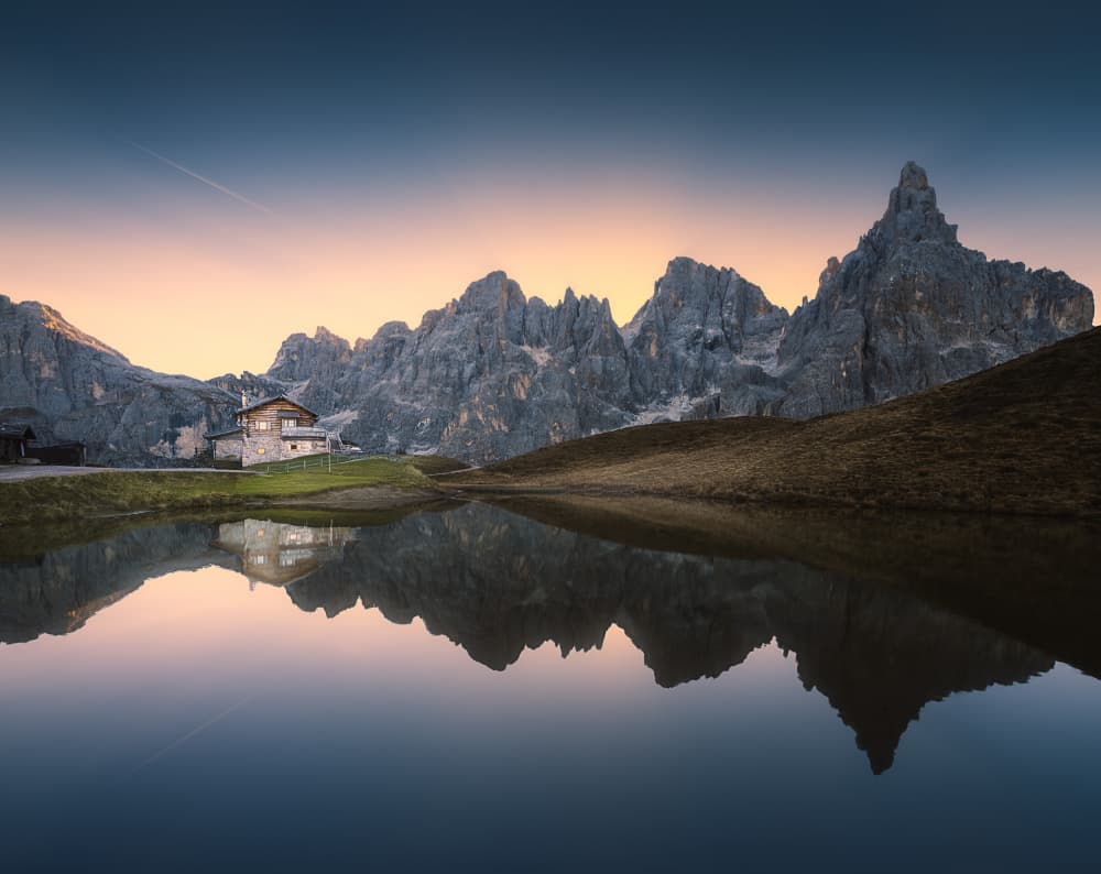 Mountain Lake Reflection by Gu and Hongchao — canvas wall art