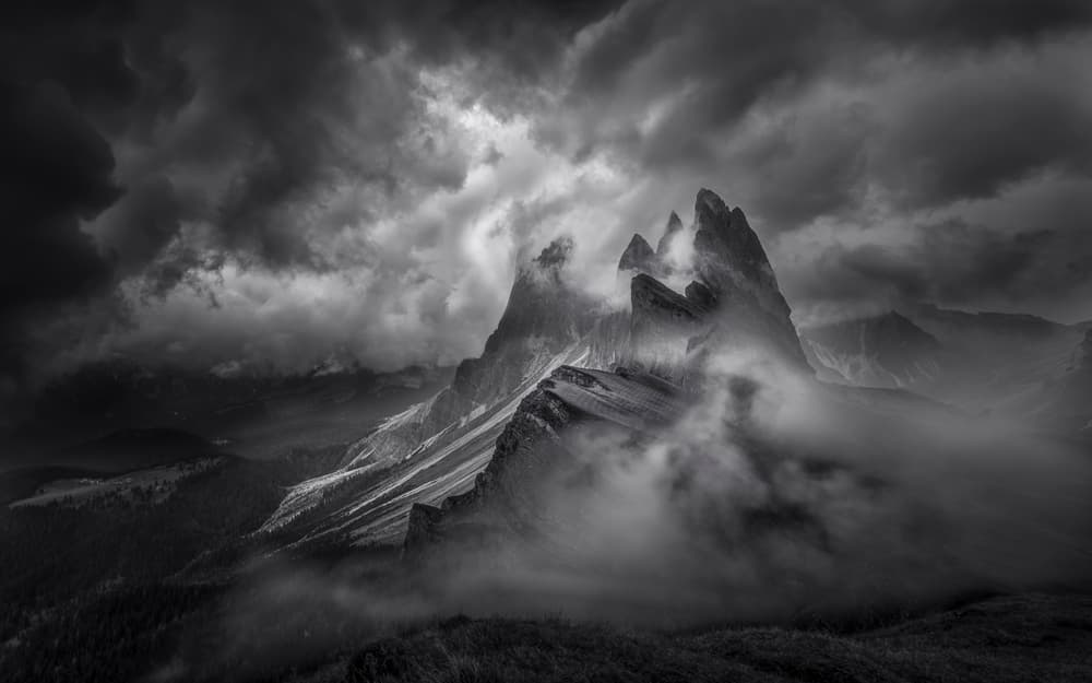 Dramatic Mountain Fog by Larry Deng APA — canvas wall art