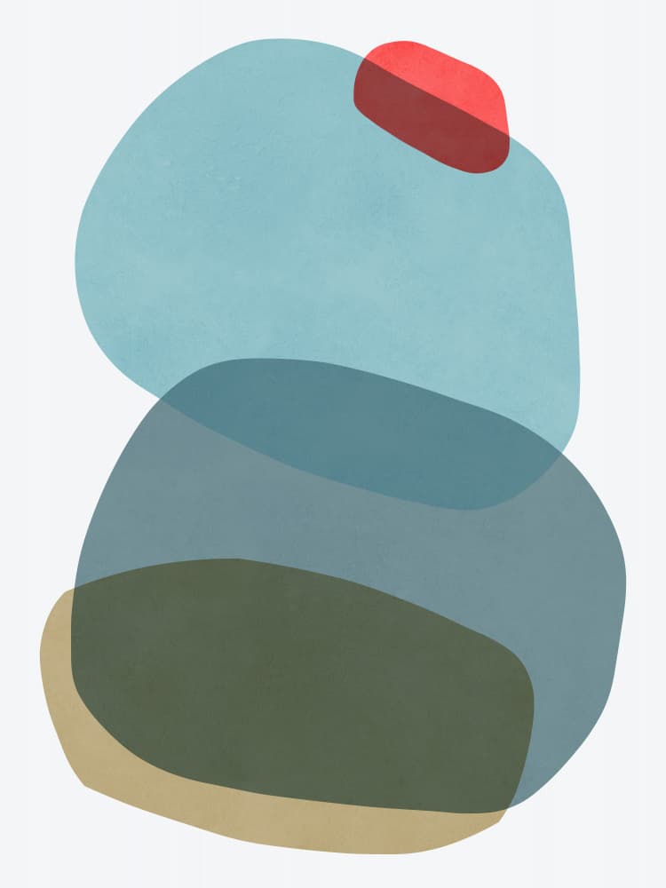 Serene Layered Shapes by Vitor Costa — canvas wall art