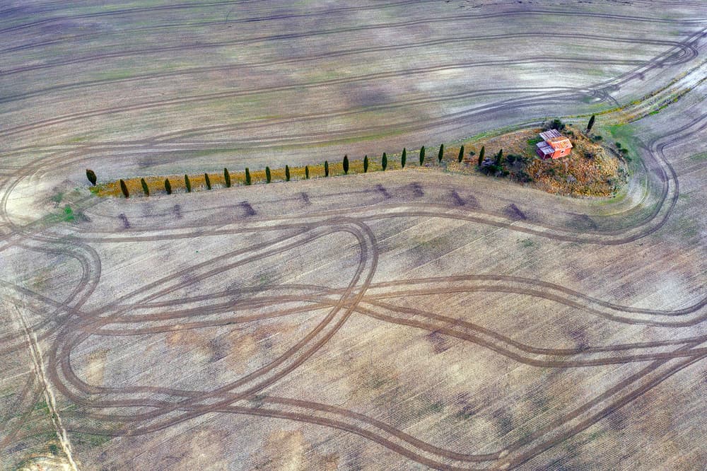 Aerial Tuscan Farmhouse by Jure Kravanja — canvas wall art