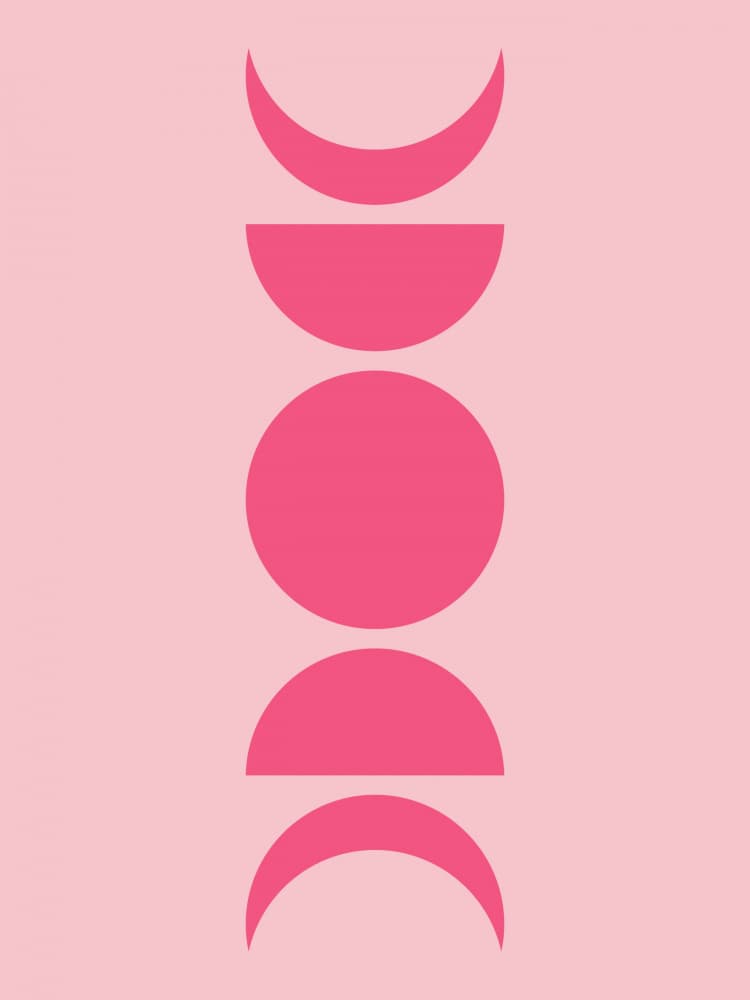 Pink Moon Phases by Jolly and Dash — canvas wall art
