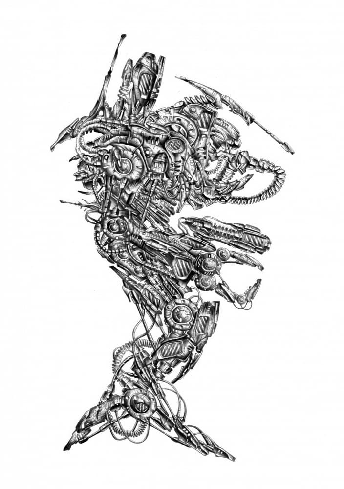 Intricate Mechanical Robot by Kulik — canvas wall art