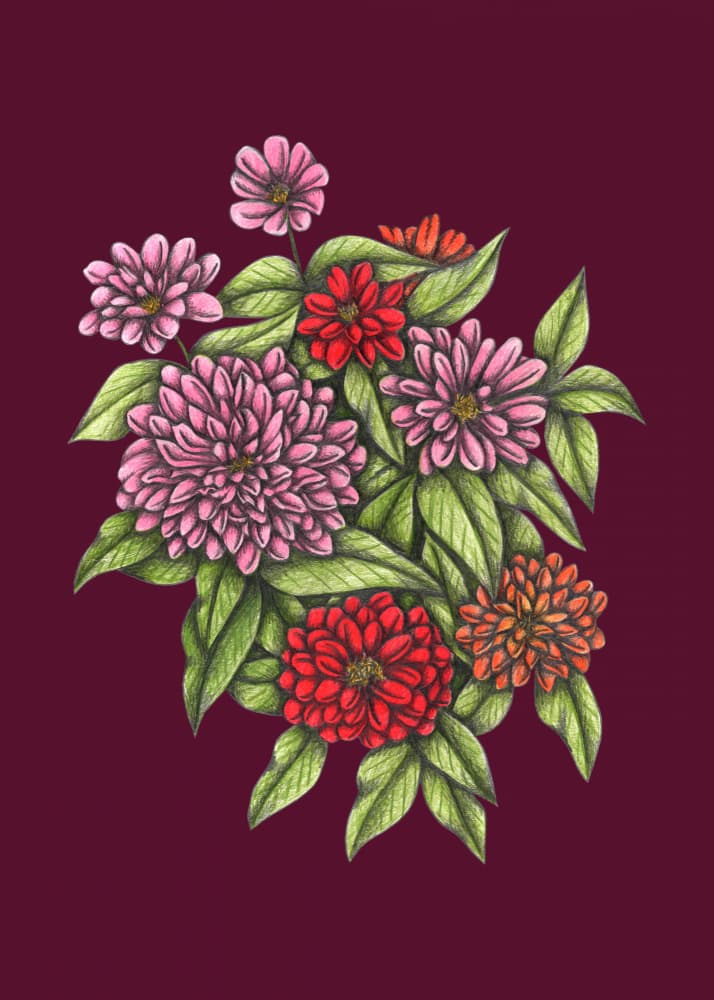 Vibrant Floral Bouquet by Cecilia Battaini — canvas wall art