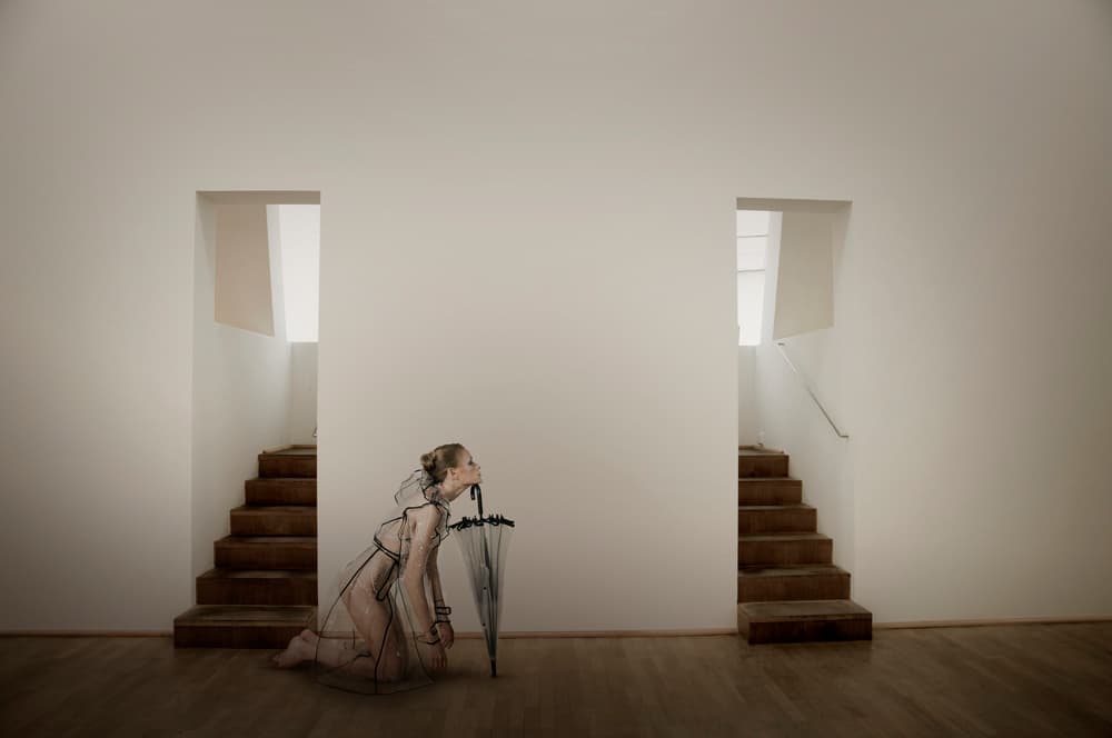 Minimalist Woman Umbrella by Christine von Diepenbroek — canvas wall art