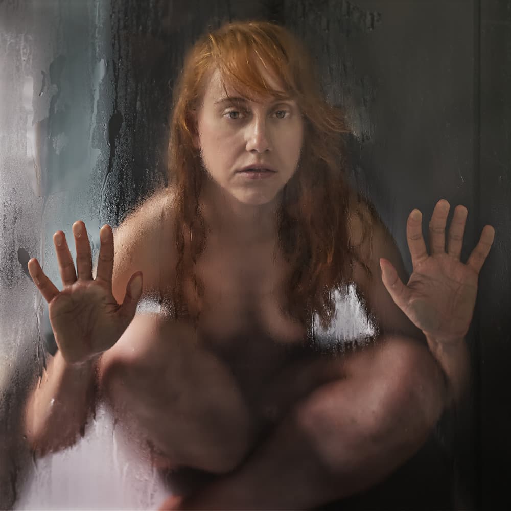 Misty Redhead Gaze by michel genève — canvas wall art