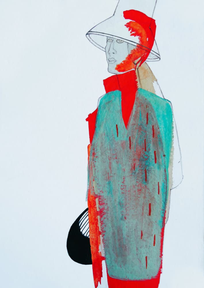 Abstract Man in Hat by Doris Schmitz — canvas wall art