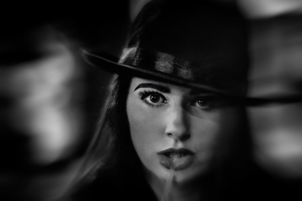 Dramatic Noir Portrait by Steve Hermann — canvas wall art