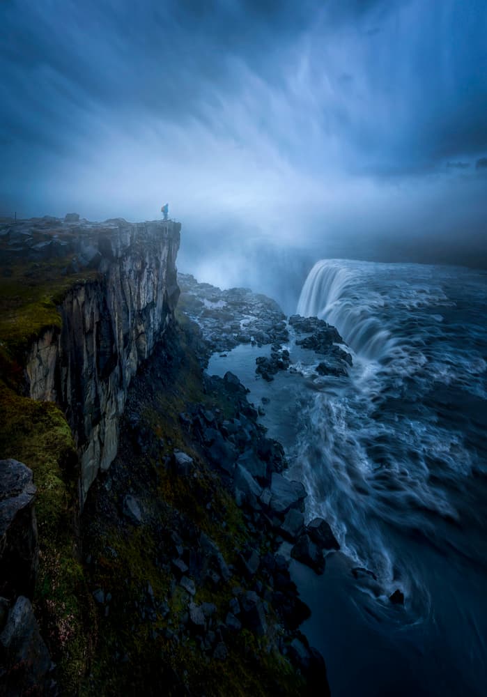 Dramatic Waterfall Cliff View by Larry Deng APA — canvas wall art