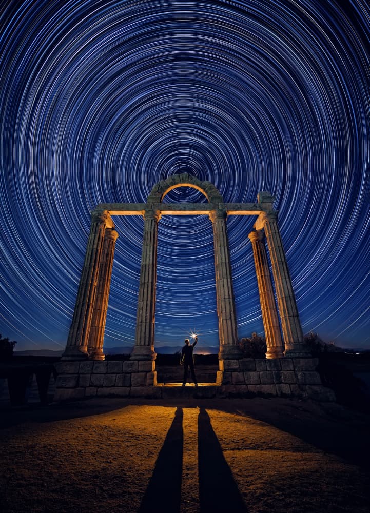 Ancient Ruins Star Trails by Enrique Rodriguez de Mingo — canvas wall art