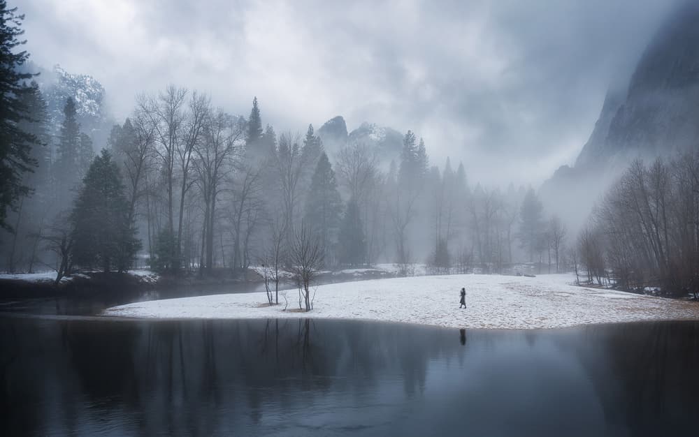Misty Winter Valley by Aidong Ning — canvas wall art