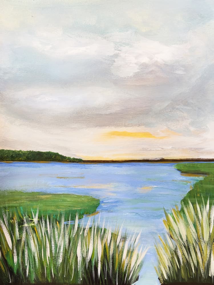 Golden Marsh Sunrise by Breanna Megan Studio — canvas wall art