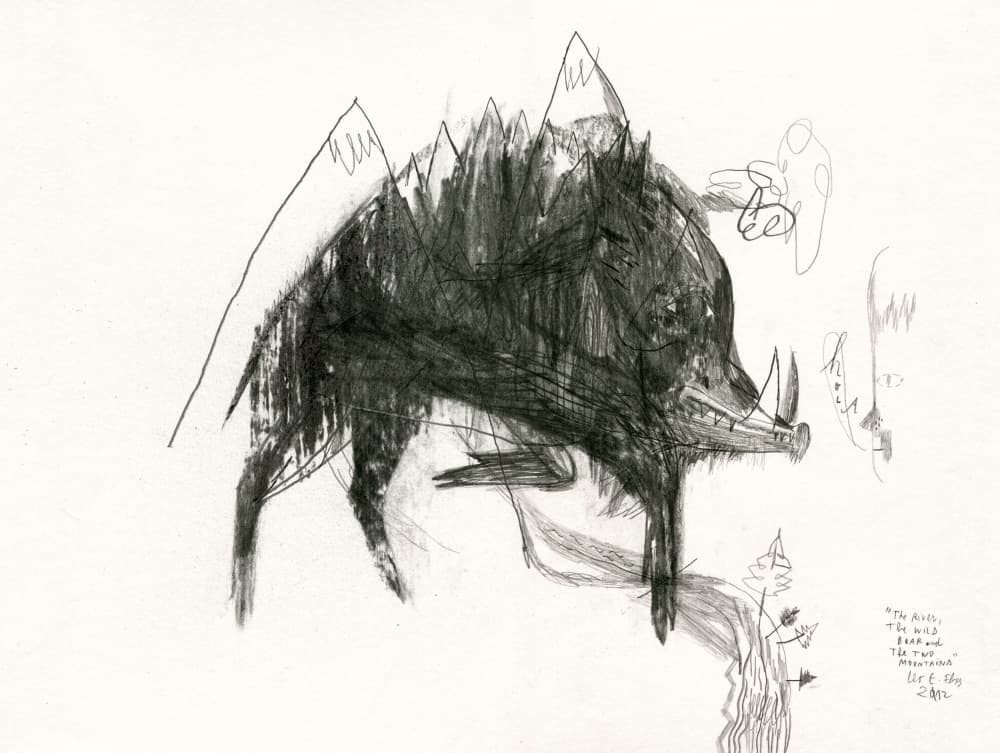 Dark Mountain Boar by Leonardo Flores — canvas wall art