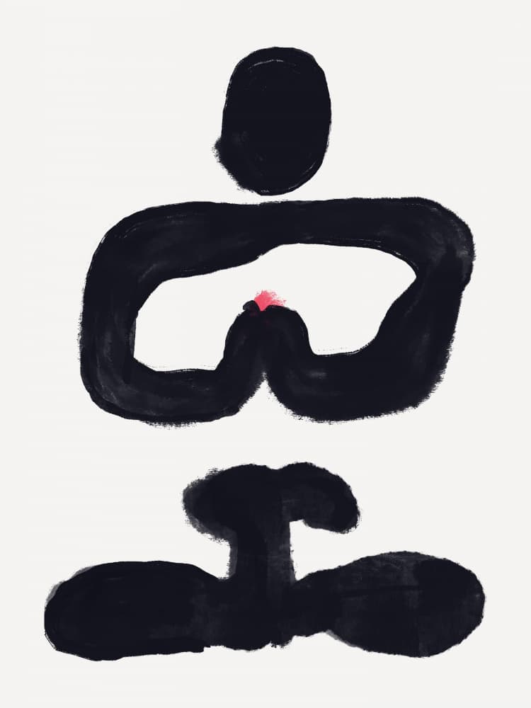Peaceful Meditation Pose by Little Dean — canvas wall art