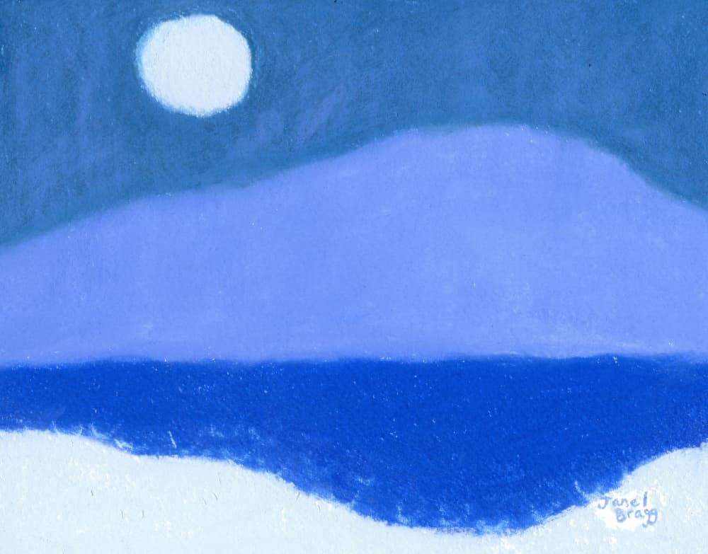 Blue Winter Moon by Janel Bragg — canvas wall art