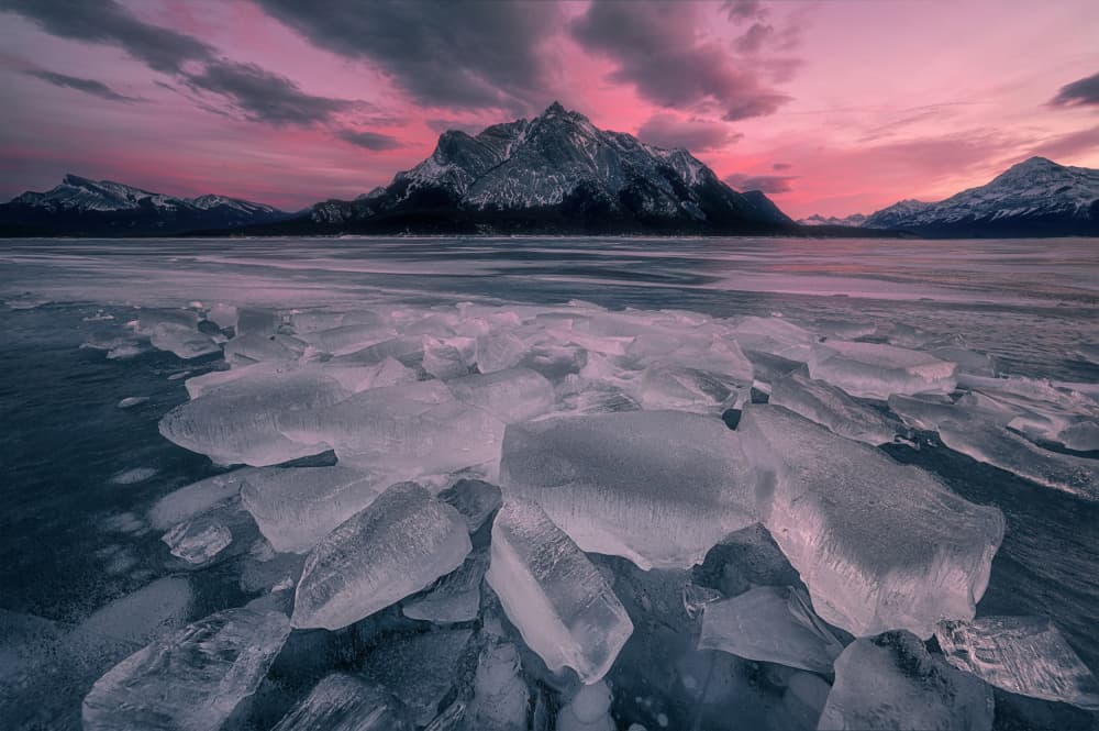 Pink Sky Over Ice by Lydia Jacobs — canvas wall art
