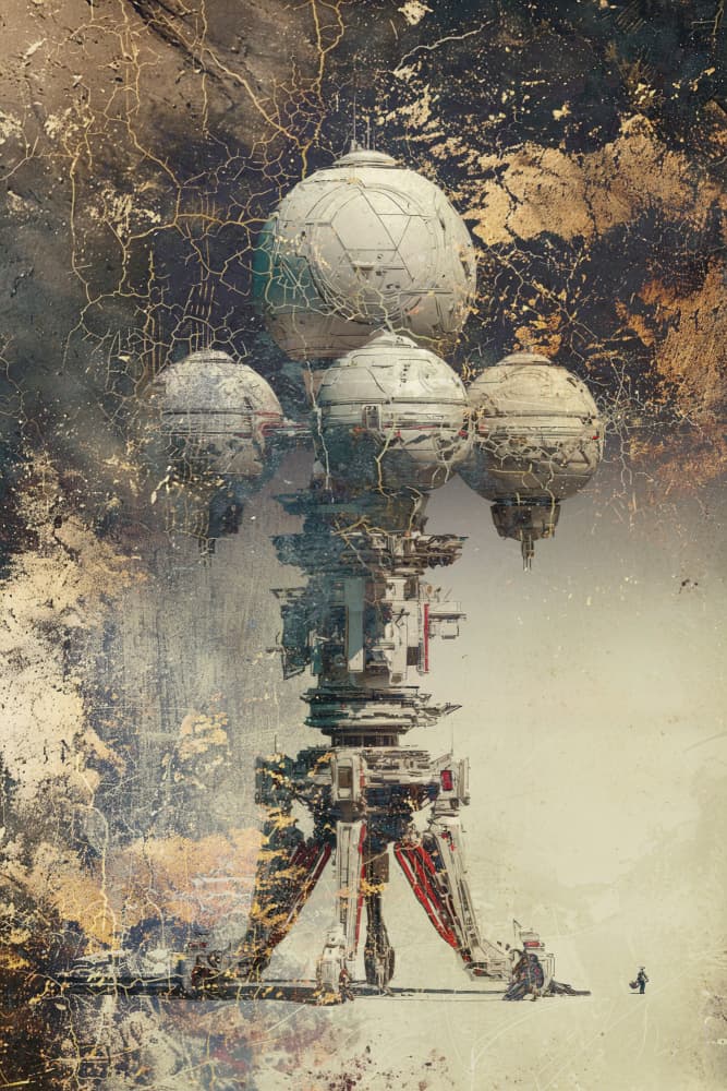 Colossal Sci-Fi Structure by Rafal Kulik — canvas wall art