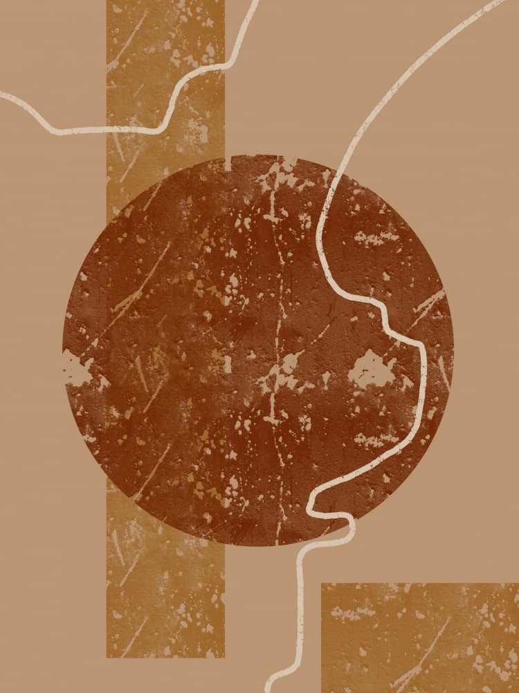 Terracotta Abstract Shapes by Yuli Saputra — canvas wall art