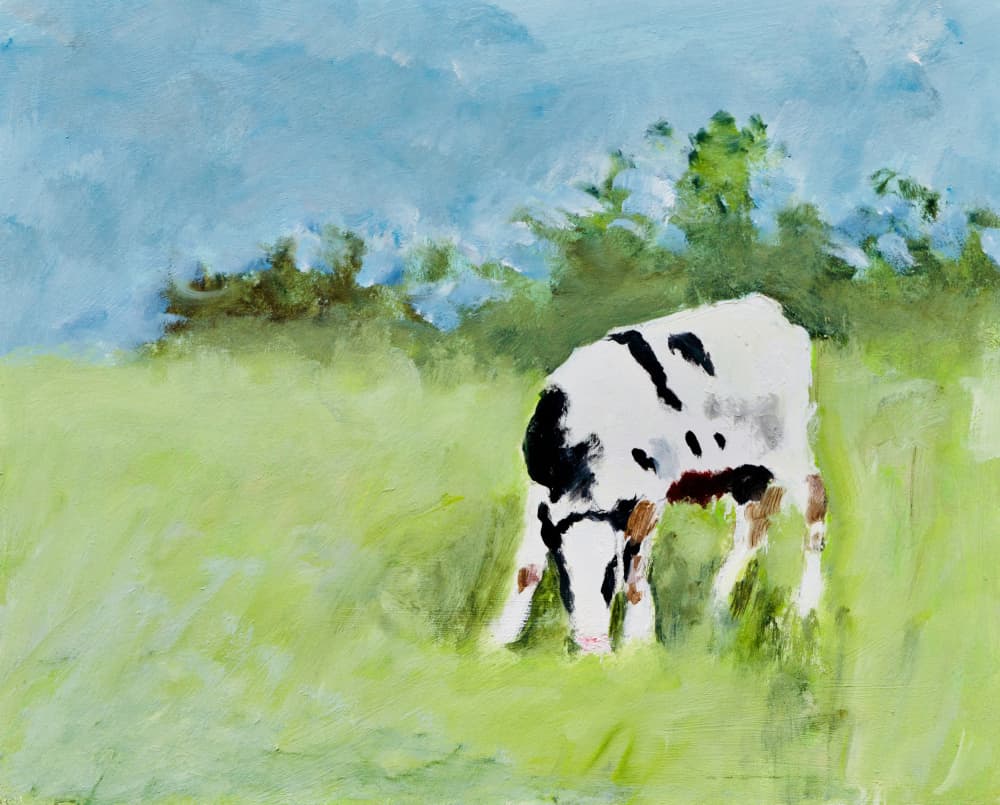 Peaceful Grazing Cow by Richard Gombar — canvas wall art