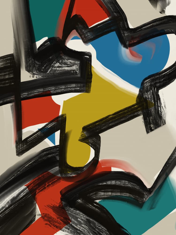 Dynamic Abstract Shapes by Little Dean — canvas wall art