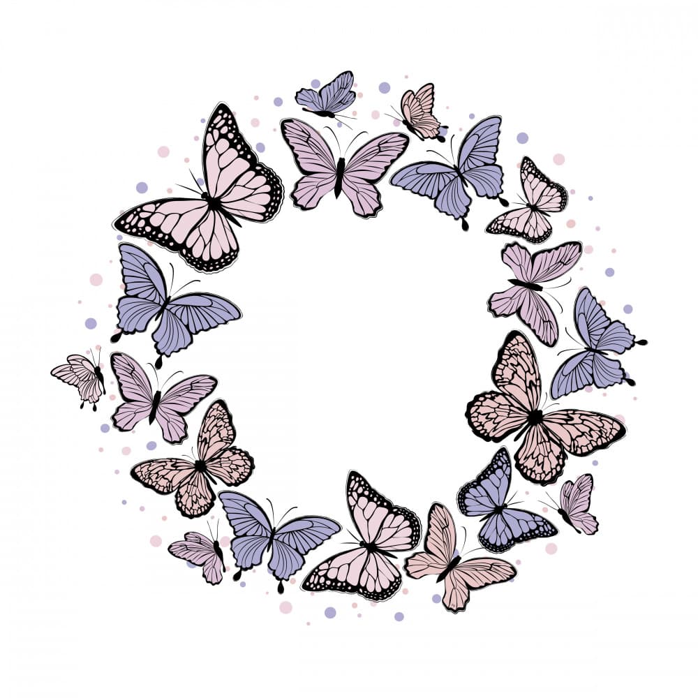 Pastel Butterfly Wreath by Martina — canvas wall art