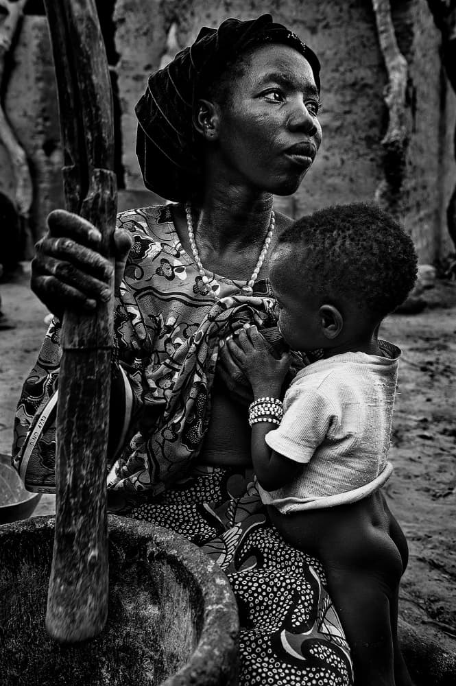 African Mother and Child by Joxe Inazio Kuesta Garmendia — canvas wall art