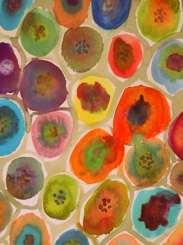 Vibrant Floral Shapes by Sylvie Demers — canvas wall art