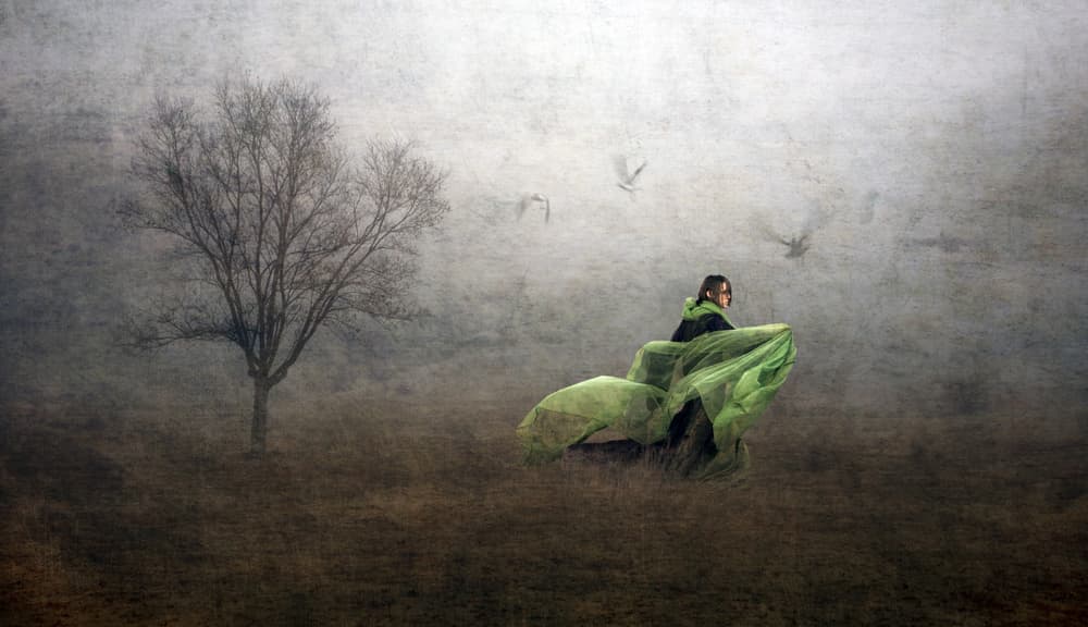 Misty Green Flow by Charlaine Gerber — canvas wall art