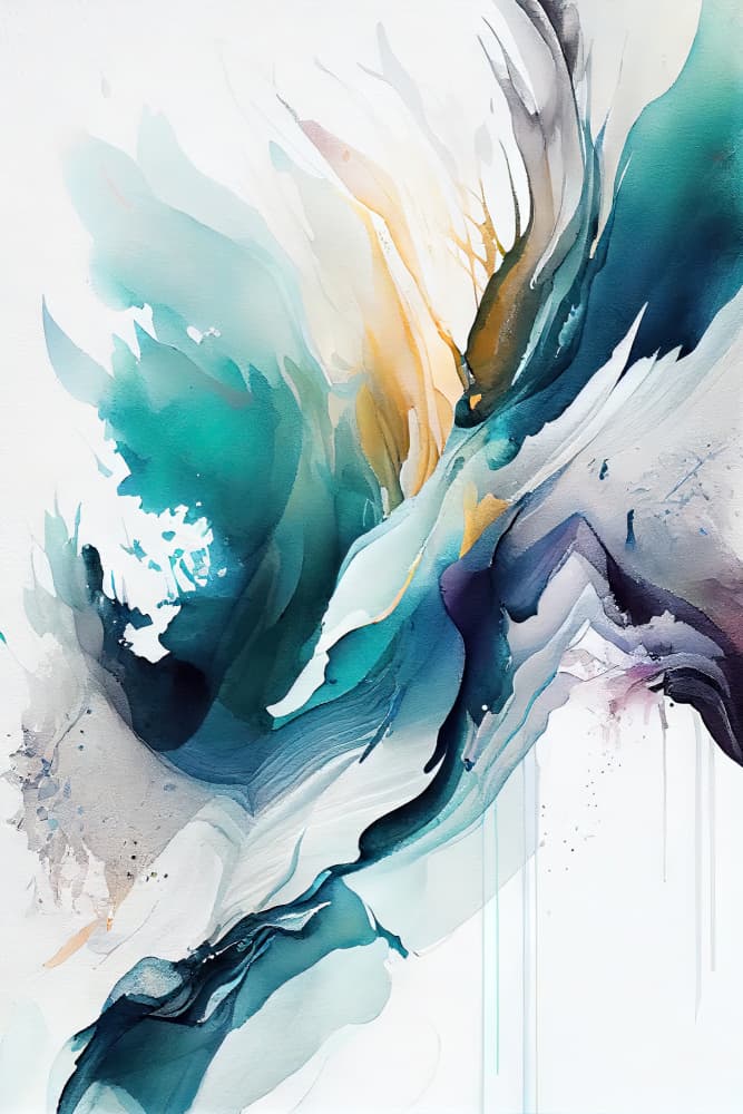 Fluid Teal Gold by Mauro — canvas wall art
