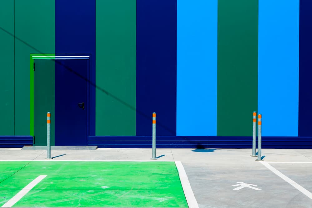 Vibrant Striped Building by Massimo Della Latta — canvas wall art