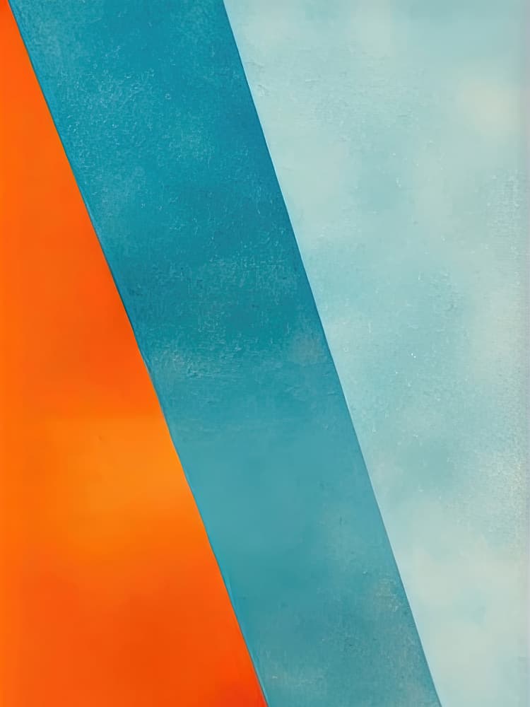 Geometric Blue Orange by Alpenglow Workshop — canvas wall art