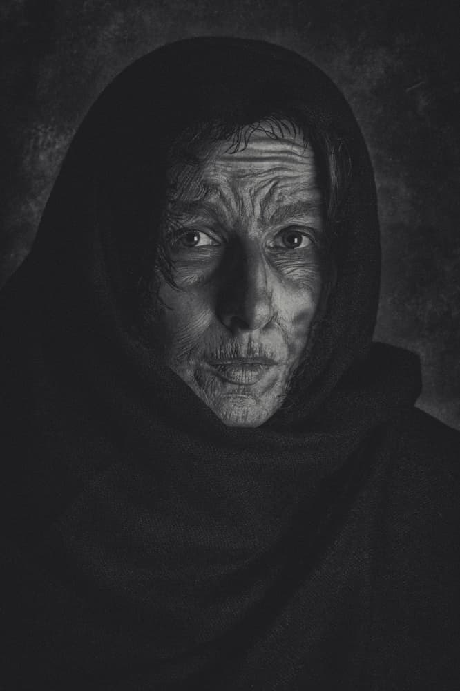 Mysterious Old Woman by Carmen Watkins — canvas wall art