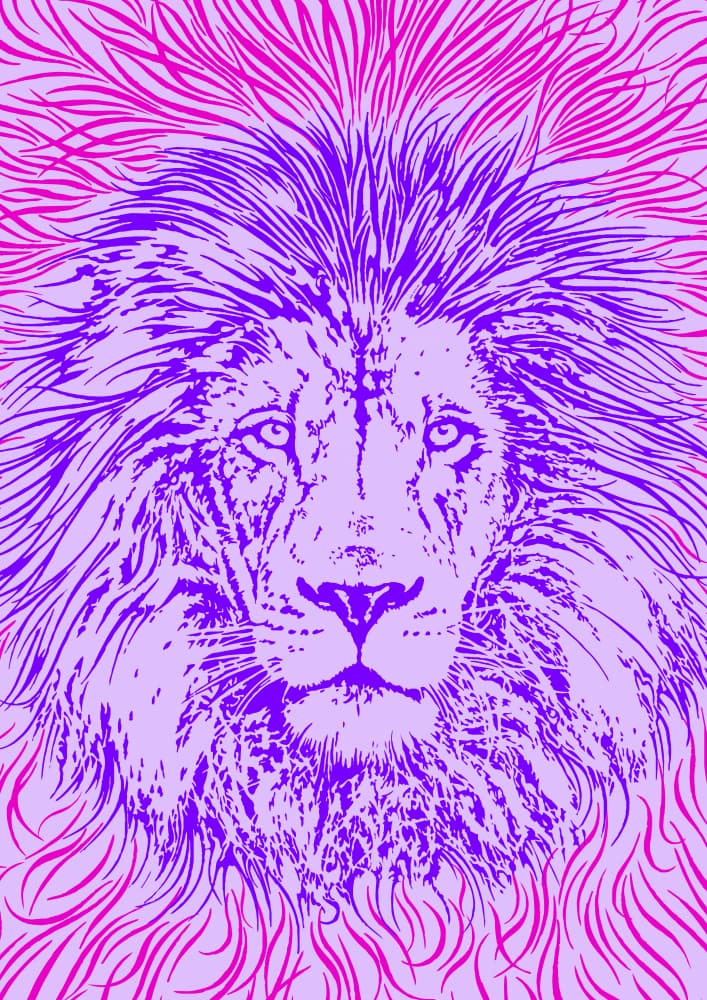 Regal Purple Lion by Carlo Kaminski — canvas wall art
