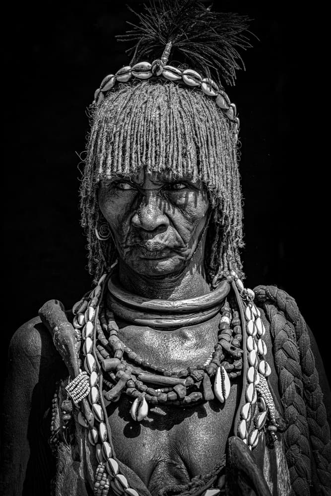 Intense Tribal Woman by Linda Wride — canvas wall art