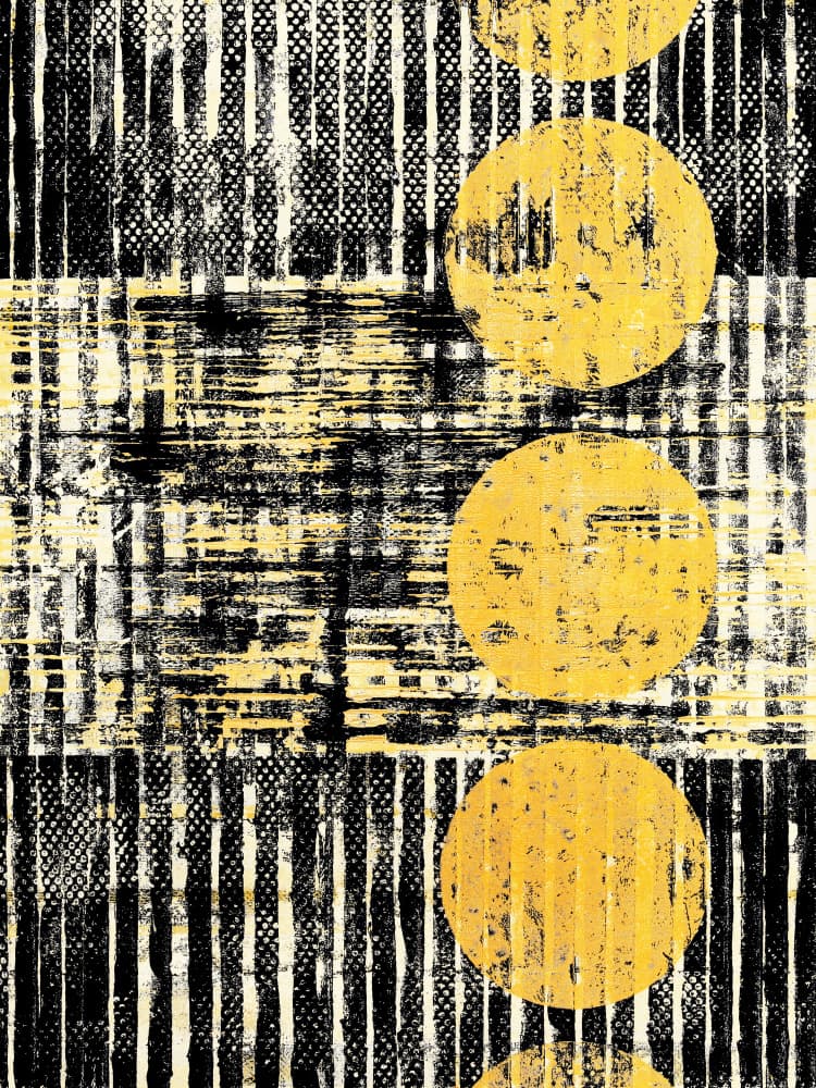 Abstract Yellow Circles by Petr Strnad — canvas wall art