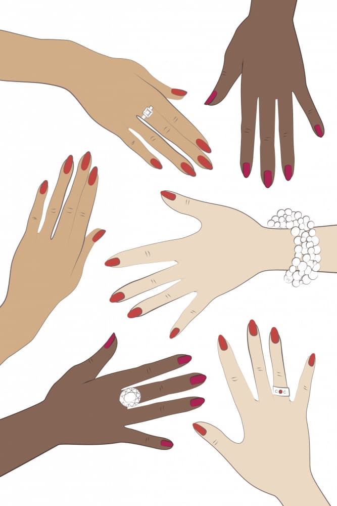 Diverse Fashion Hands by Martina — canvas wall art
