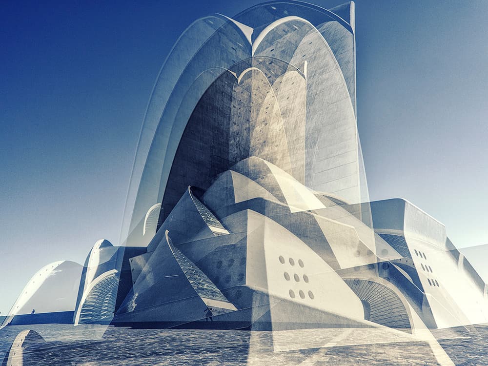 Abstract Architecture Blue by Massimo Della Latta — canvas wall art