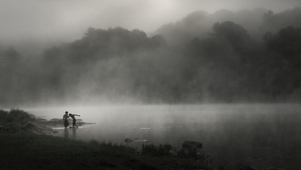Lakeside Morning Mist by Kenneth-Wei Zeng — canvas wall art