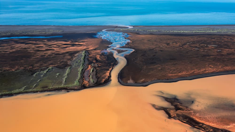 Aerial River Delta by Hanping Xiao — canvas wall art