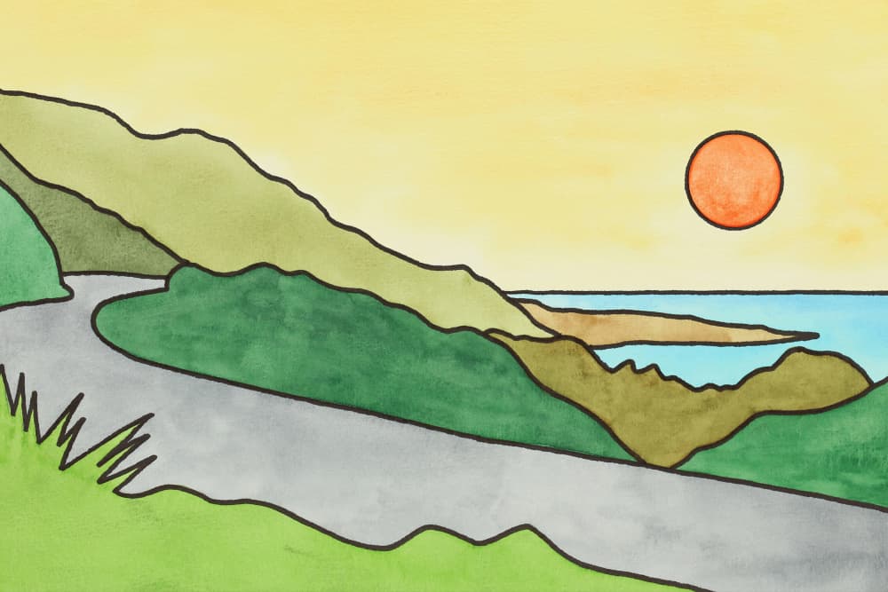 Coastal Road Sunset by Natalie Bruns — canvas wall art