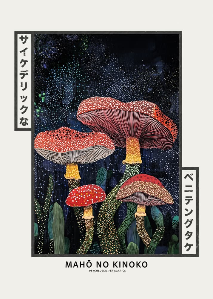 Magic Night Mushrooms by Pictufy Studio IV — canvas wall art