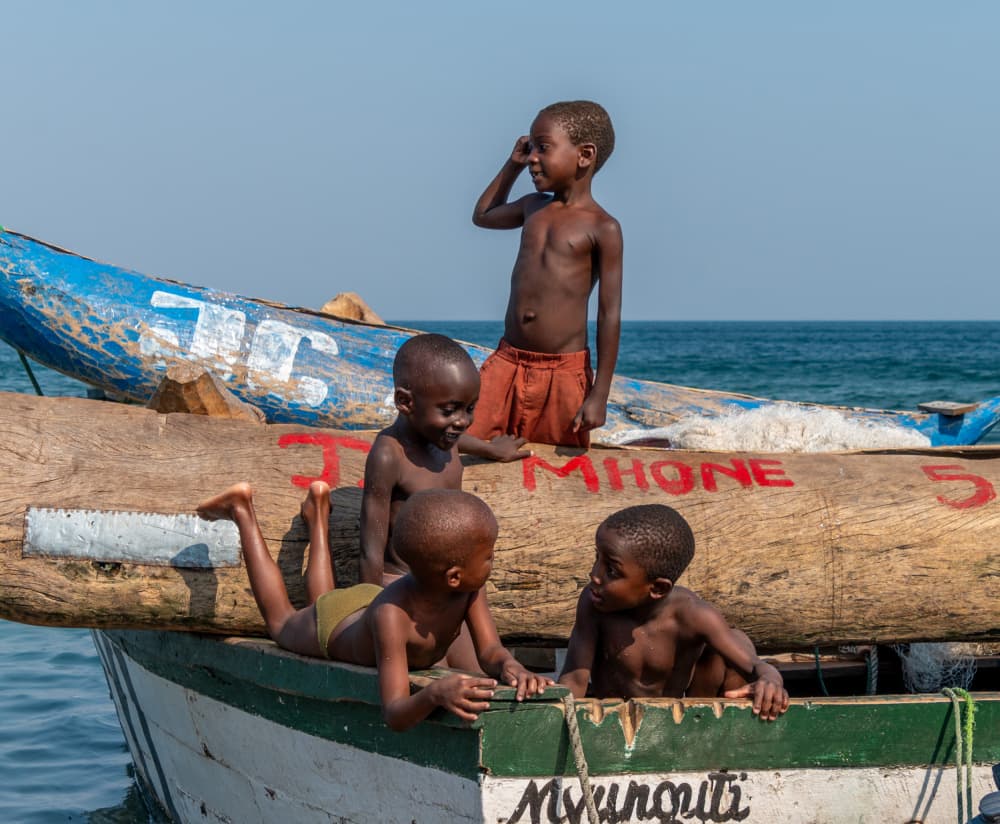 African Boys Playing by Ilana Lam — canvas wall art