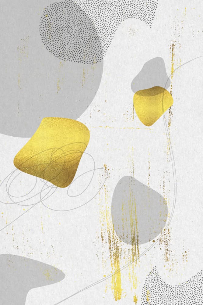 Golden Abstract Forms by Melanie Viola — canvas wall art