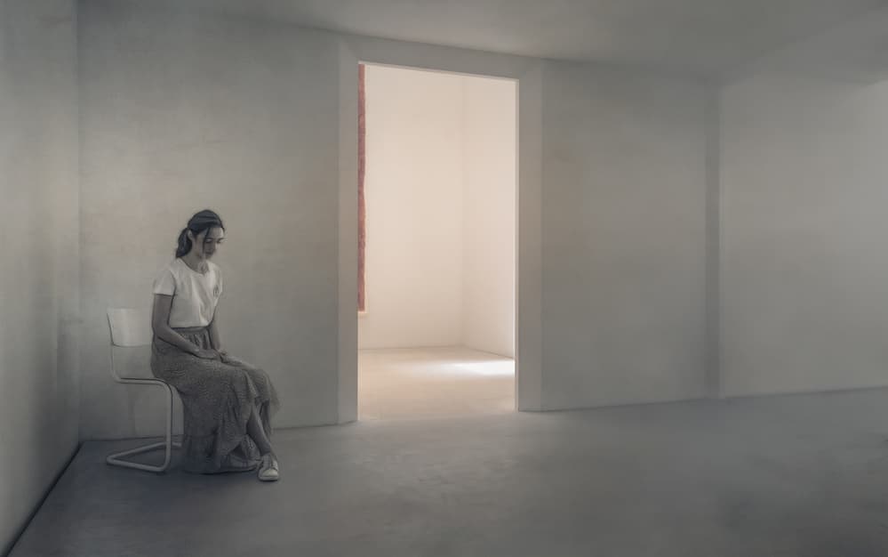 Pensive Woman Empty Room by Marc Huybrighs — canvas wall art